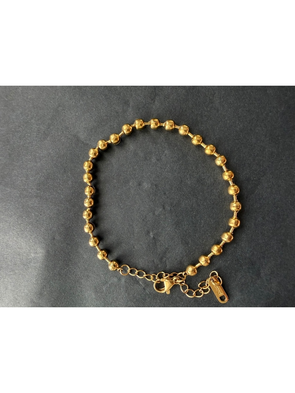 Dainty 18K Gold Plated Bead Link Bracelet